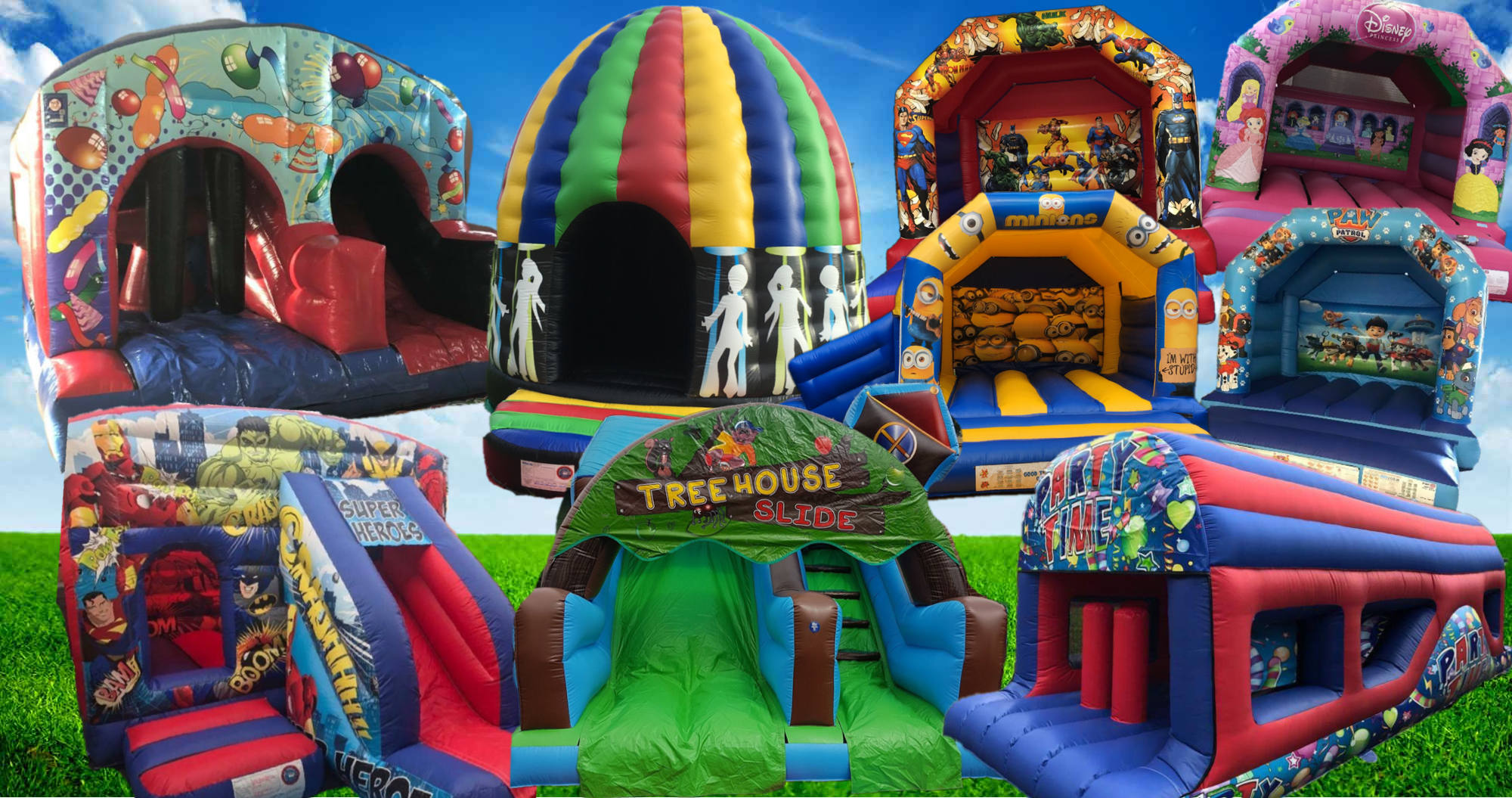 Some of our inflatables for hire in Newcastle, Durham and more Bouncy castle hire in the North East